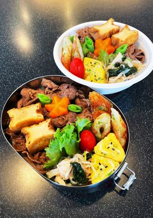 高校生弁当　すき焼き　2022 6月21-レシピのメイン写真