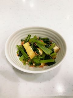 ♡小松菜と揚げと干し海老の煮浸し♡-レシピのメイン写真