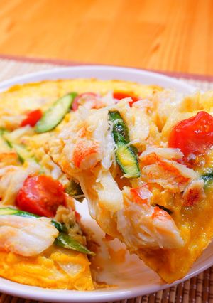 毛ガニのスパニッシュオムレツ-レシピのメイン写真