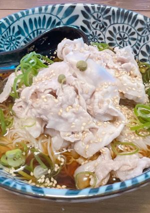 豚バラと玉ねぎ 冷たいそうめん-レシピのメイン写真