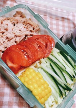 さっぱりツルッと、サラダスパ弁当-レシピのメイン写真