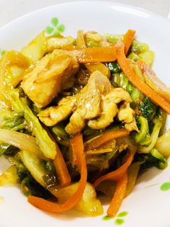 簡単!鶏もも肉とキャベツのカレー炒め-レシピのメイン写真