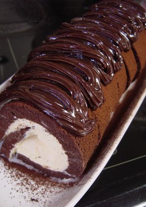 バレンタインにチョコロールケーキ⑤-レシピのメイン写真