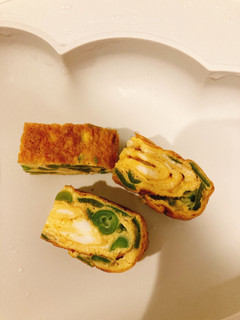 つかみ食べ離乳食☆いんげん卵焼き-レシピのメイン写真