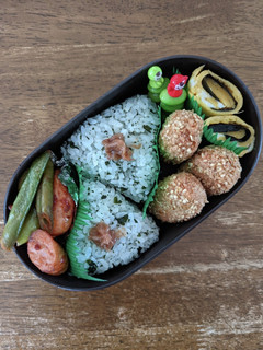 JK☆ワカメおにぎり弁当♪-レシピのメイン写真