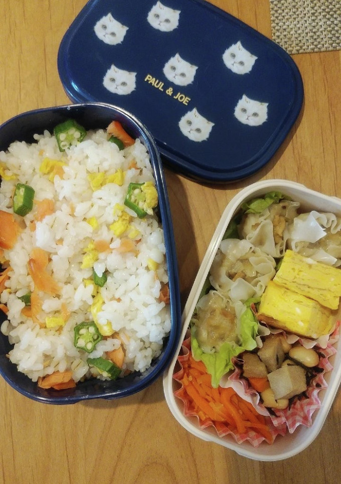 鮭とオクラと炒り卵の混ぜごはん-レシピのメイン写真