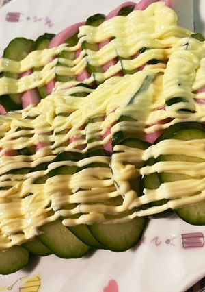 きゅうりとかまぼこマヨネーズかけただけ〜-レシピのメイン写真