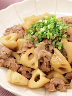 シャキッと甘辛!れんこんと豚肉の炒め煮-レシピのメイン写真
