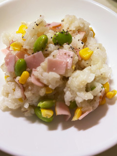 切って和えるだけ!枝豆とハムの混ぜご飯☆-レシピのメイン写真