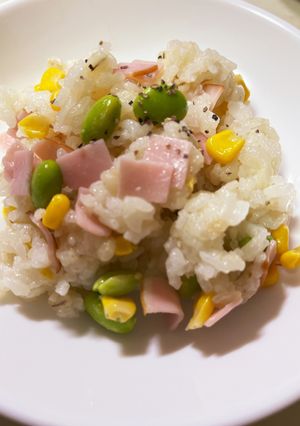 切って和えるだけ！枝豆とハムの混ぜご飯☆-レシピのメイン写真