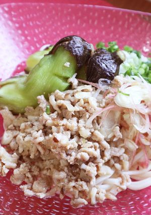 なすと鶏ミンチのぶっかけそうめん-レシピのメイン写真