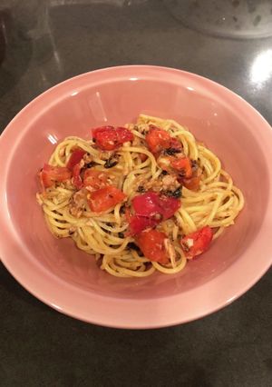 トマトツナ塩昆布の冷製パスタ♡-レシピのメイン写真