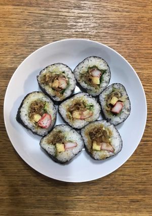 へたくそパパ→高校男子夕飯　焼肉巻き寿司-レシピのメイン写真