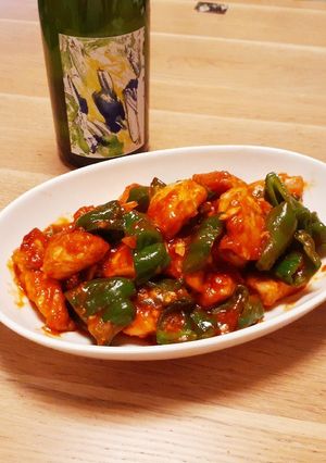 簡単♪鶏肉とピーマンのケチャップ炒め-レシピのメイン写真