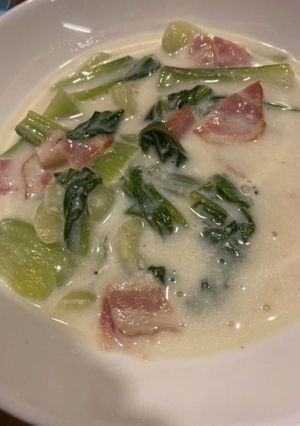 青梗菜のクリーミー豆乳味噌煮込み-レシピのメイン写真