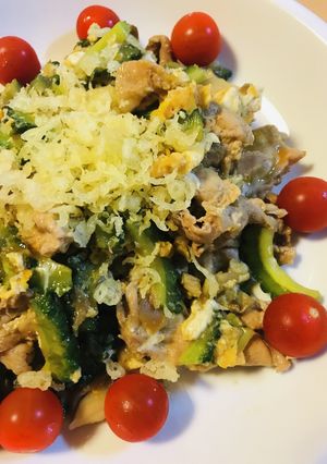 豚肉とゴーヤー＆キノコの炒めもの-レシピのメイン写真