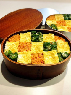 のっけ弁当2022.06.23市松模様-レシピのメイン写真