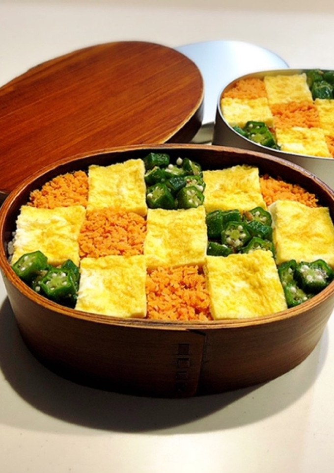 のっけ弁当2022.06.23市松模様-レシピのメイン写真