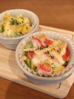 ブロッコリーの芯と卵タルタルチーズ焼き-レシピのメイン写真