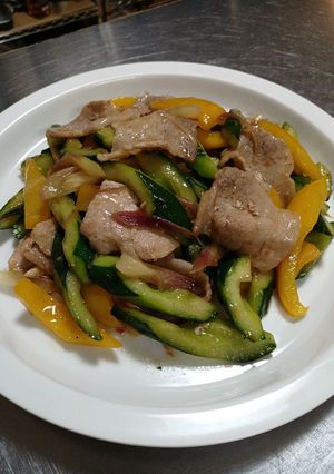 きゅうりと豚肉のポン酢炒め-レシピのメイン写真