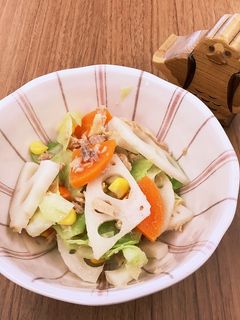 【大崎市】れんこんとツナのサラダ【給食】-レシピのメイン写真