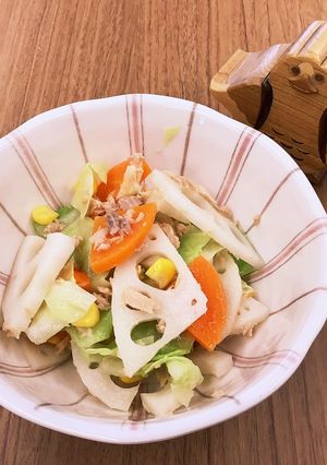 【大崎市】れんこんとツナのサラダ【給食】-レシピのメイン写真