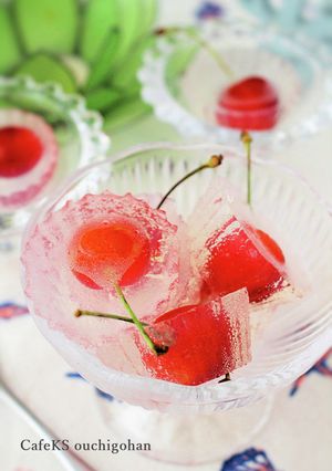 今の季節限定!さくらんぼゼリー-レシピのメイン写真