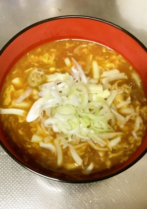 丸亀【風】トマたまカレーうどん-レシピのメイン写真