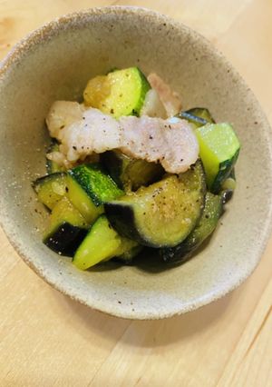 茄子 ズッキーニ 味噌炒め 豚肉 QC-レシピのメイン写真