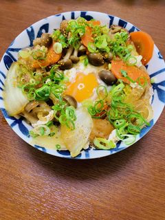節約★肉無し白菜と竹輪のすき焼風丼-レシピのメイン写真