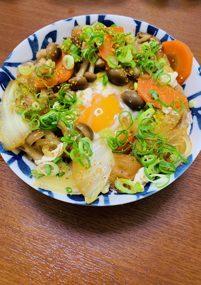 節約★肉無し白菜と竹輪のすき焼風丼-レシピのメイン写真