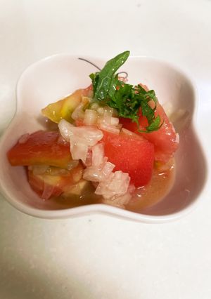 作り置きトマト玉ねぎの混ぜるだけサラダ-レシピのメイン写真