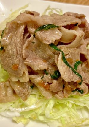 豚バラの梅大葉炒め-レシピのメイン写真