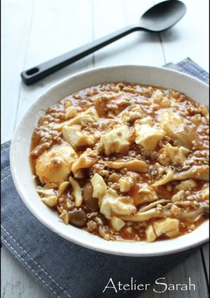 簡単１０分！豆腐＆きのこ＆豚挽肉の煮込み-レシピのメイン写真
