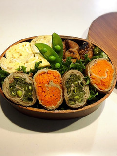 のっけ弁当2022.06.24野菜肉巻き-レシピのメイン写真