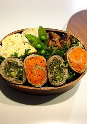 のっけ弁当2022.06.24野菜肉巻き-レシピのメイン写真