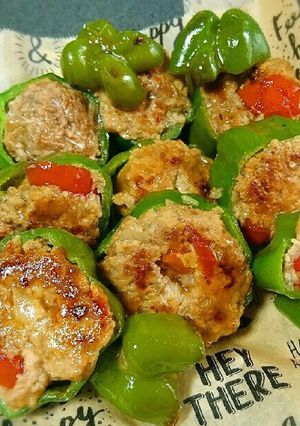 ミニトマトのピーマンの肉詰め-レシピのメイン写真