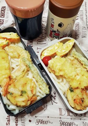 男子高校生冷やし天ぷらうどん弁当-レシピのメイン写真
