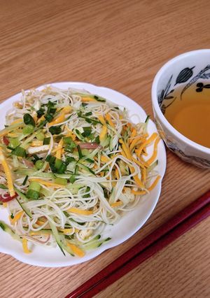 油揚げと薬味の白だしぶっかけおそうめん-レシピのメイン写真