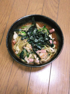 キノコとベーコンのシーフード和風パスタ♪-レシピのメイン写真