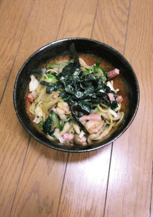 キノコとベーコンのシーフード和風パスタ♪-レシピのメイン写真
