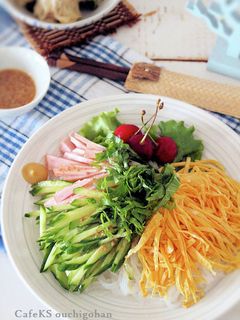 さっぱりヘルシー糸こんにゃくで冷やし中華-レシピのメイン写真