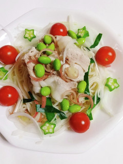 たっぷり野菜の豚しゃぶサラダ風うどん-レシピのメイン写真