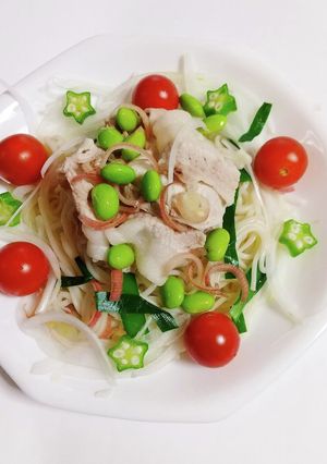 たっぷり野菜の豚しゃぶサラダ風うどん-レシピのメイン写真