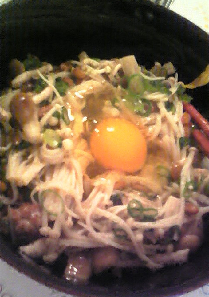 夜食に☆ささっとさっぱり納豆きのこ丼-レシピのメイン写真