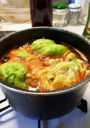 ささみとチーズのキャベツ包みトマト煮-レシピのメイン写真