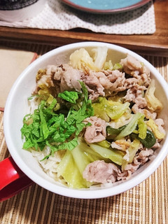 春キャベツと豚肉の大葉のサッパリ素麺-レシピのメイン写真
