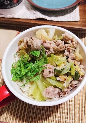春キャベツと豚肉の大葉のサッパリ素麺-レシピのメイン写真