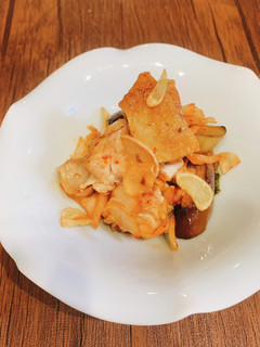 ガーリックチキンと茄子のキムチ和え-レシピのメイン写真