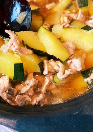 ズッキーニと豚肉の煮物-レシピのメイン写真